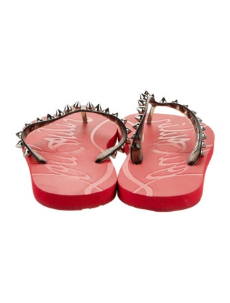 Christian Louboutin Rubber Studded Accents Flip Flops