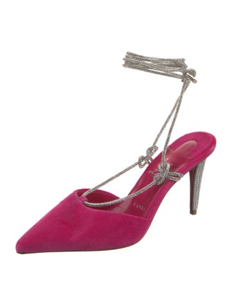 Christian Louboutin Velvet Colorblock Pattern Slingback Pumps