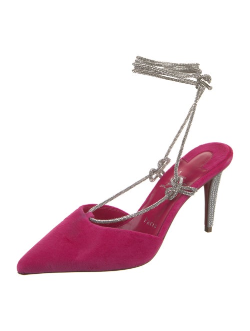 Christian Louboutin Velvet Colorblock Pattern Slingback Pumps