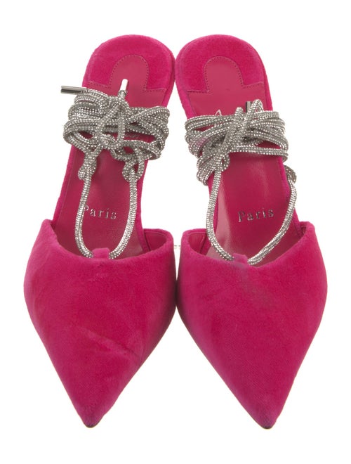 Christian Louboutin Velvet Colorblock Pattern Slingback Pumps