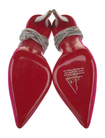 Christian Louboutin Velvet Colorblock Pattern Slingback Pumps