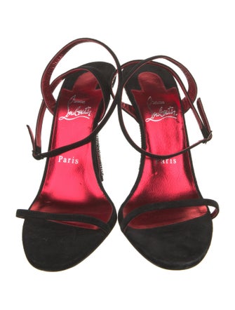 Christian Louboutin Suede Crystal Embellishments Sandals