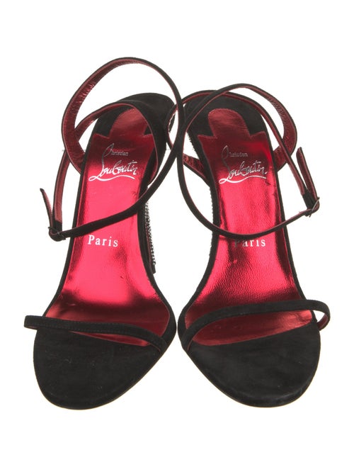 Christian Louboutin Suede Crystal Embellishments Sandals