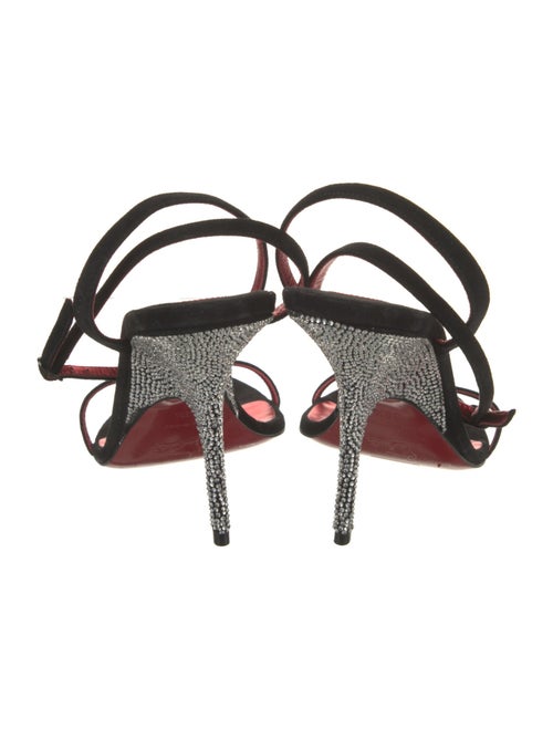 Christian Louboutin Suede Crystal Embellishments Sandals