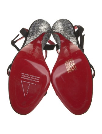 Christian Louboutin Suede Crystal Embellishments Sandals