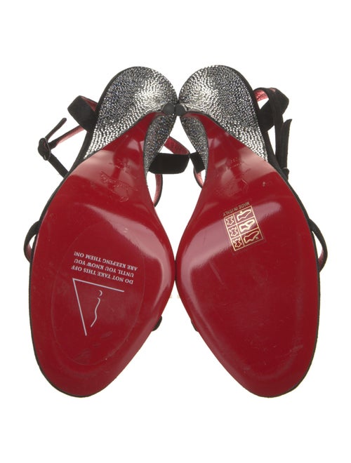 Christian Louboutin Suede Crystal Embellishments Sandals