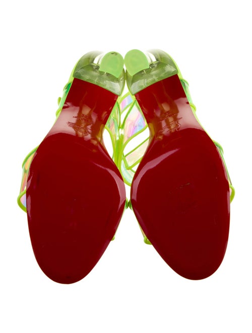 Christian Louboutin PVC Leather Trim Embellishment Slingback Sandals