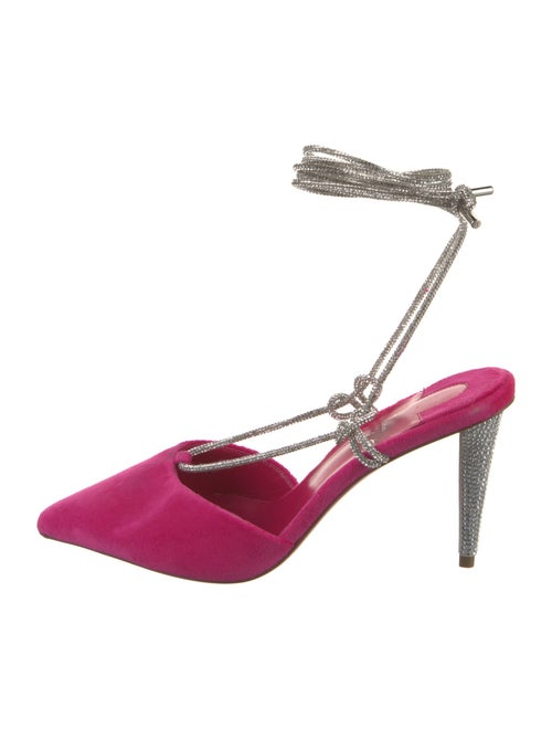 Christian Louboutin Velvet Colorblock Pattern Slingback Pumps