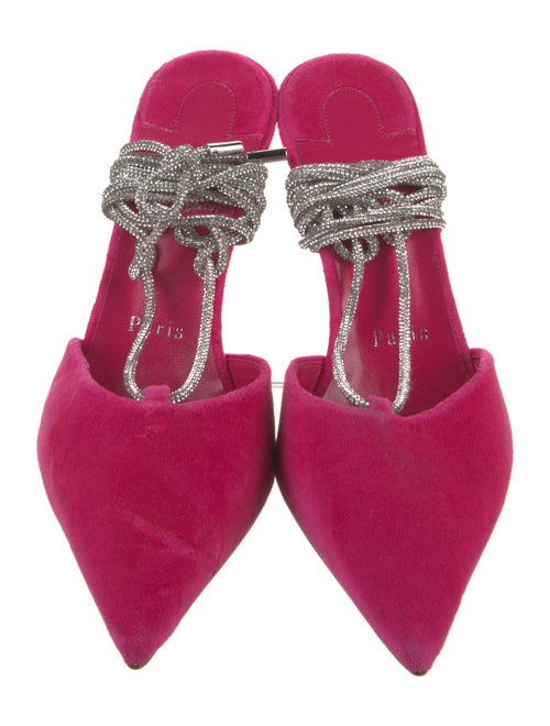 Christian Louboutin Velvet Colorblock Pattern Slingback Pumps