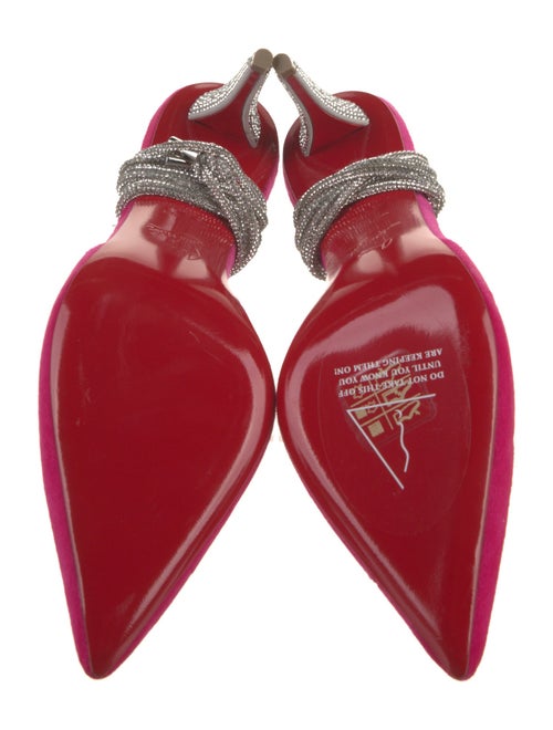 Christian Louboutin Velvet Colorblock Pattern Slingback Pumps