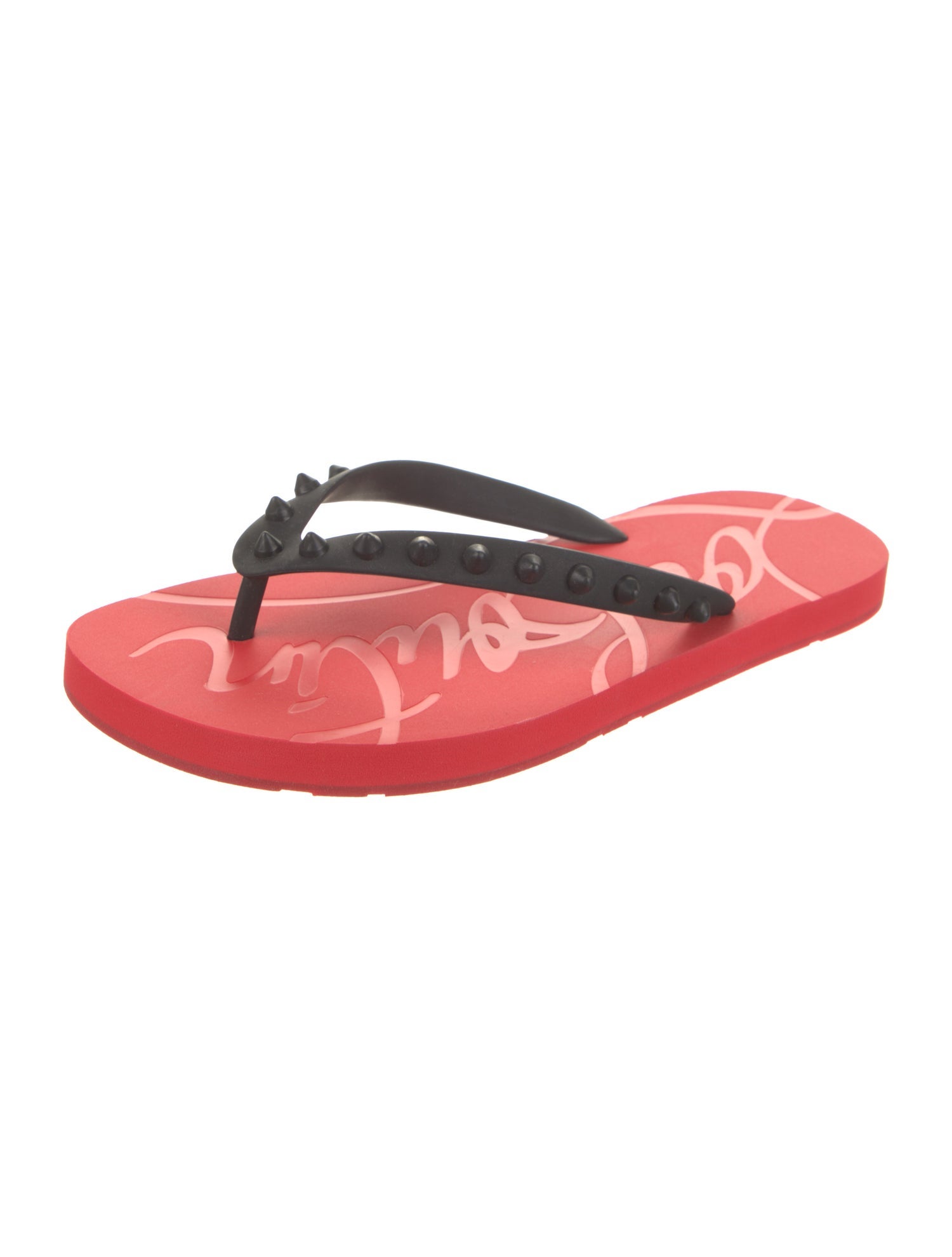 Christian Louboutin Rubber Studded Accents Flip Flops