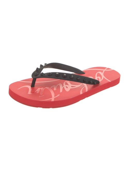 Christian Louboutin Rubber Studded Accents Flip Flops