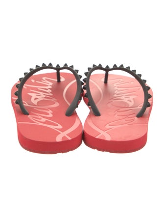 Christian Louboutin Rubber Studded Accents Flip Flops