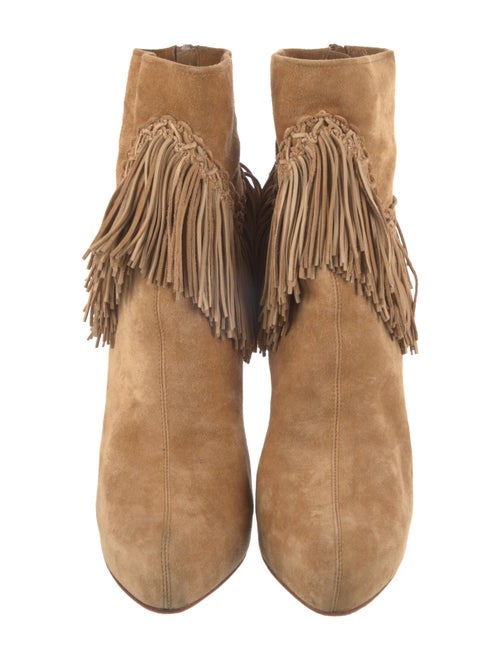 Christian Louboutin Suede Fringe Trim Accent Sock Boots