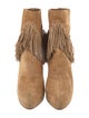 Christian Louboutin Suede Fringe Trim Accent Sock Boots
