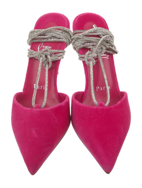 Christian Louboutin Suede Printed Slingback Pumps