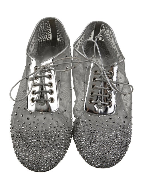 Christian Louboutin Mesh Crystal Embellishments Mules