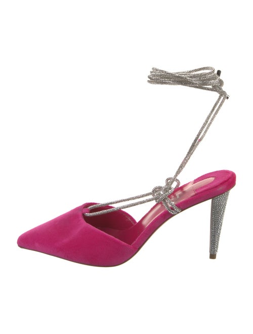 Christian Louboutin Velvet Colorblock Pattern Slingback Pumps