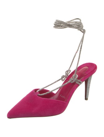 Christian Louboutin Velvet Colorblock Pattern Slingback Pumps