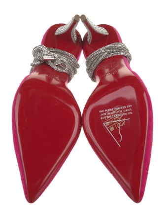 Christian Louboutin Velvet Colorblock Pattern Slingback Pumps