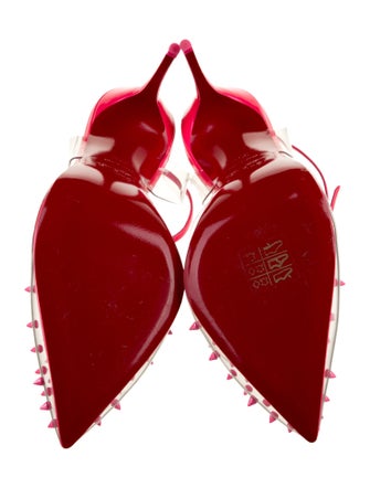 Christian Louboutin PVC Studded Accents Slingback Pumps