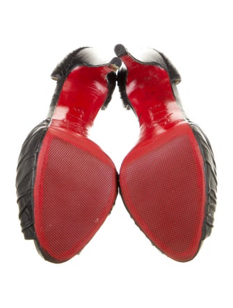 Christian Louboutin Leather Animal Print D'Orsay Pumps