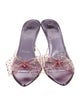 Christian Louboutin Leather Crystal Embellishments Slides