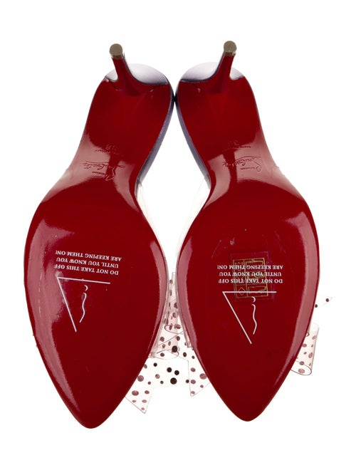 Christian Louboutin Leather Crystal Embellishments Slides