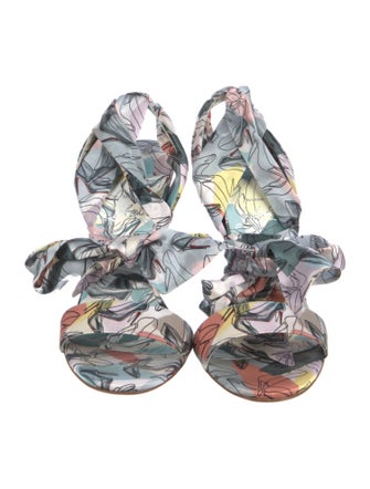 Christian Louboutin Silk Printed Gladiator Sandals