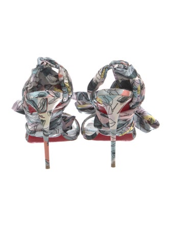 Christian Louboutin Silk Printed Gladiator Sandals