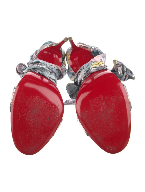 Christian Louboutin Silk Printed Gladiator Sandals