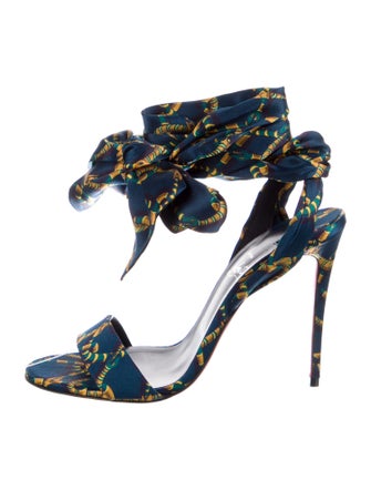 Christian Louboutin Satin Printed Sandals