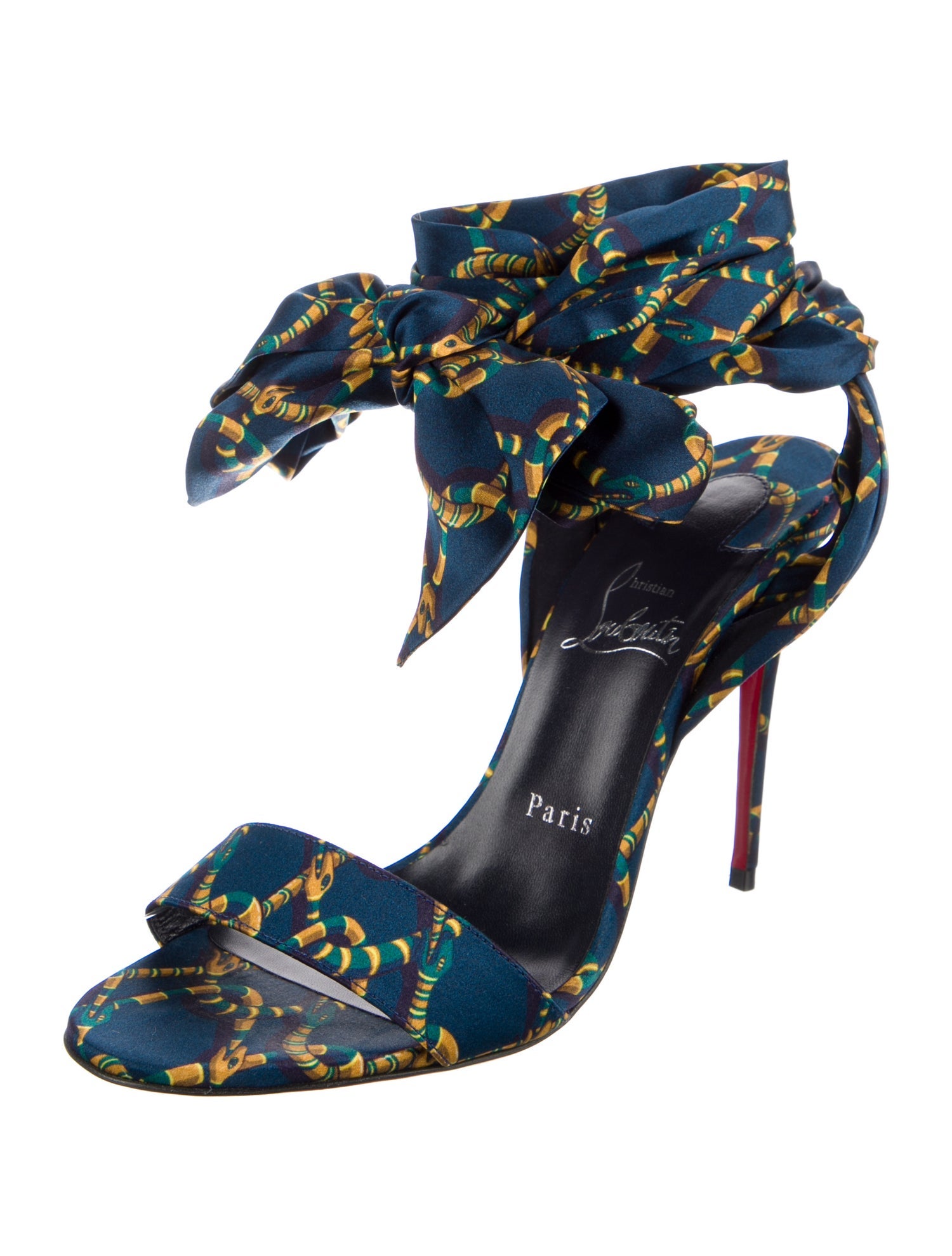 Christian Louboutin Satin Printed Sandals
