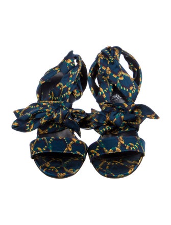Christian Louboutin Satin Printed Sandals