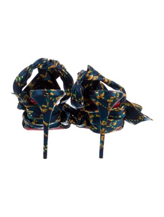 Christian Louboutin Satin Printed Sandals