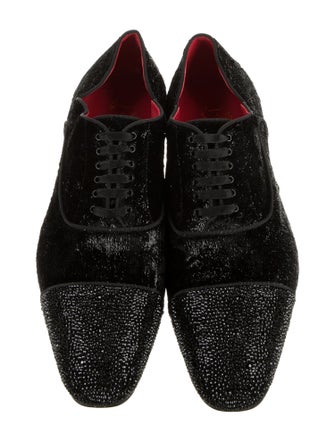 Christian Louboutin Suede Crystal Embellishments Loafers
