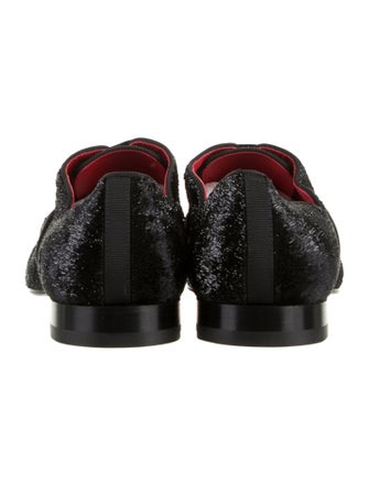 Christian Louboutin Suede Crystal Embellishments Loafers