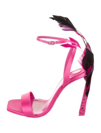 Christian Louboutin Satin Crystal Embellishments Sandals