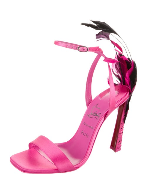 Christian Louboutin Satin Crystal Embellishments Sandals
