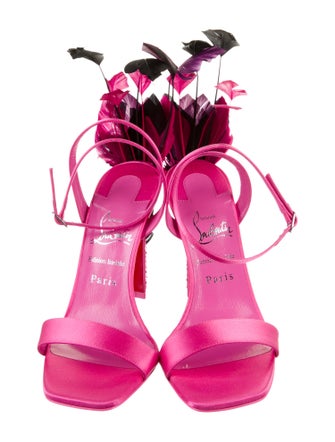 Christian Louboutin Satin Crystal Embellishments Sandals