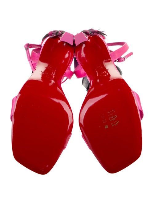 Christian Louboutin Satin Crystal Embellishments Sandals