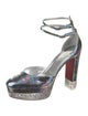 Christian Louboutin Embossed Leather Crystal Embellishments D'Orsay Pumps