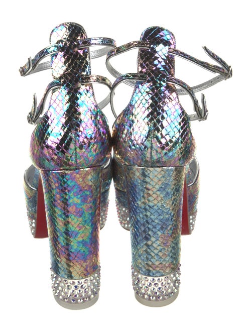 Christian Louboutin Embossed Leather Crystal Embellishments D'Orsay Pumps