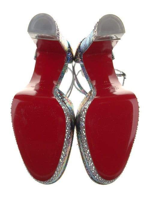 Christian Louboutin Embossed Leather Crystal Embellishments D'Orsay Pumps