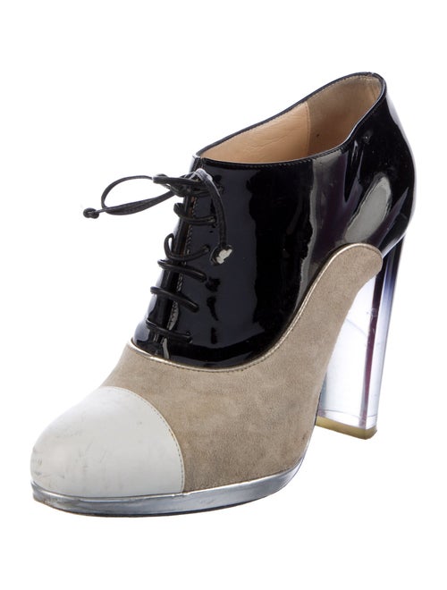 Christian Louboutin Patent Leather Colorblock Pattern Pumps