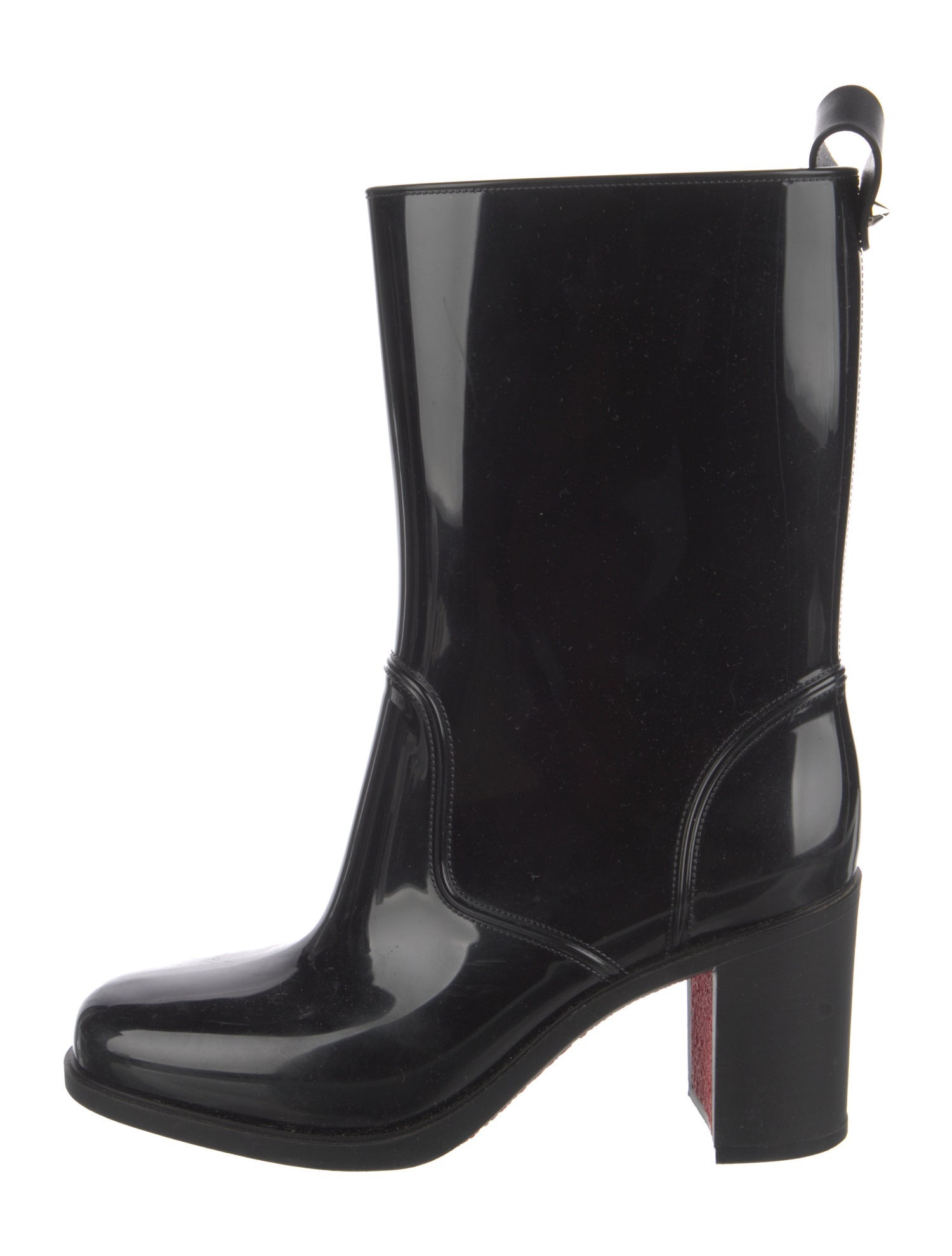 Christian Louboutin Spike Accents Rubber Rain Boots