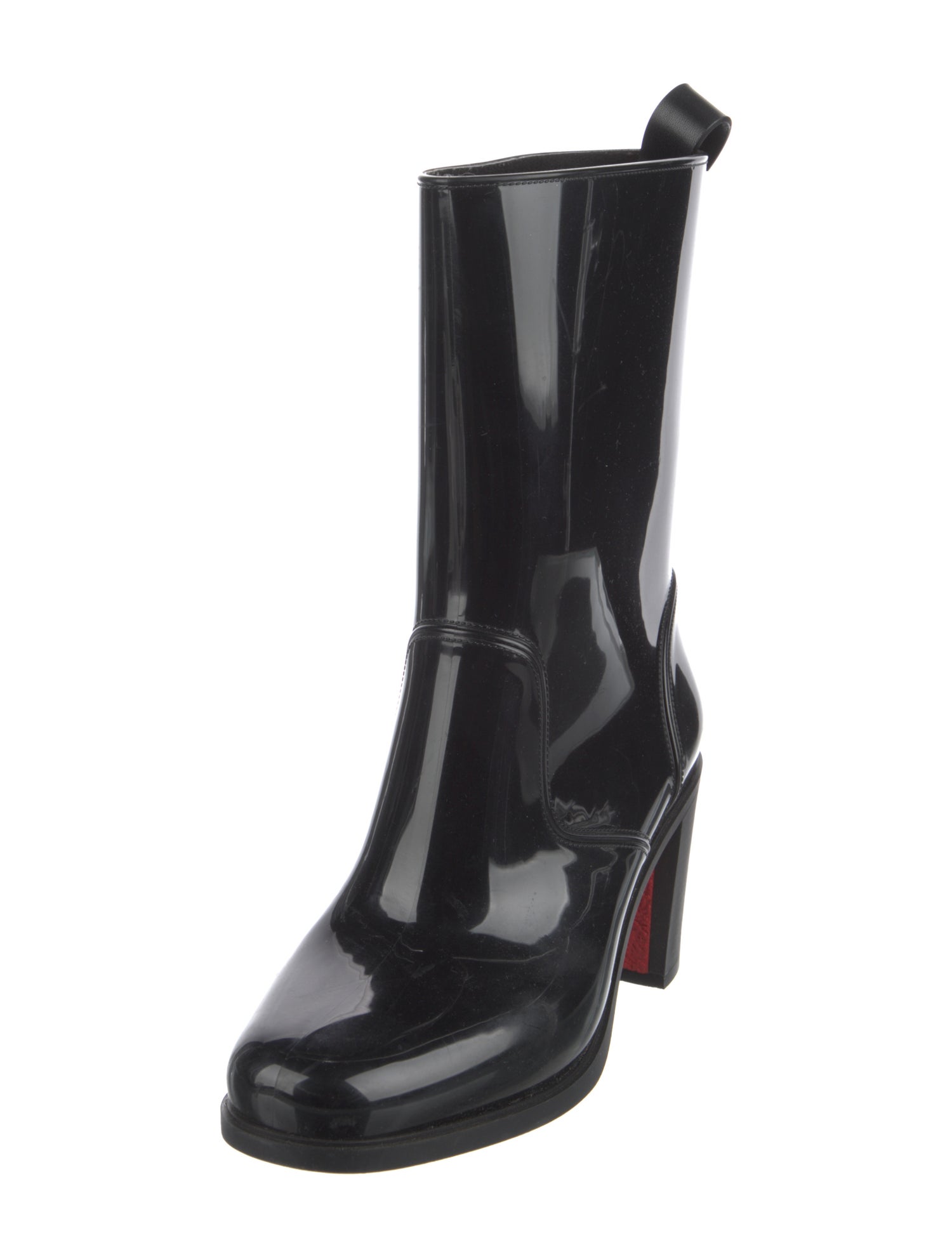 Christian Louboutin Spike Accents Rubber Rain Boots