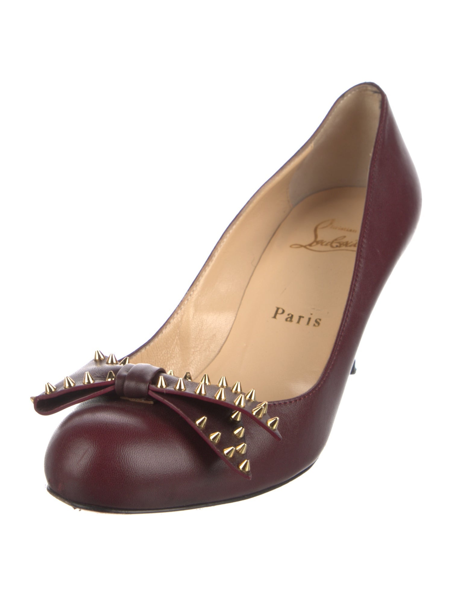Christian Louboutin Spike Accents Leather Pumps