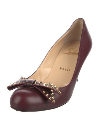 Christian Louboutin Spike Accents Leather Pumps