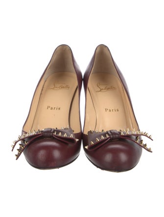 Christian Louboutin Spike Accents Leather Pumps